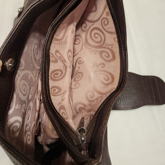 Brighton Brown and Tan Shoulder Bag with Hobo Silhouette - Picture 5 of 9